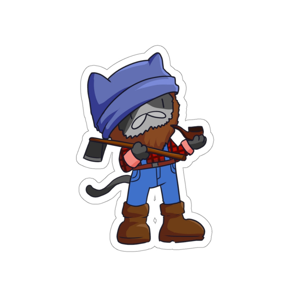 Lumberjack Cat Die-Cut Sticker