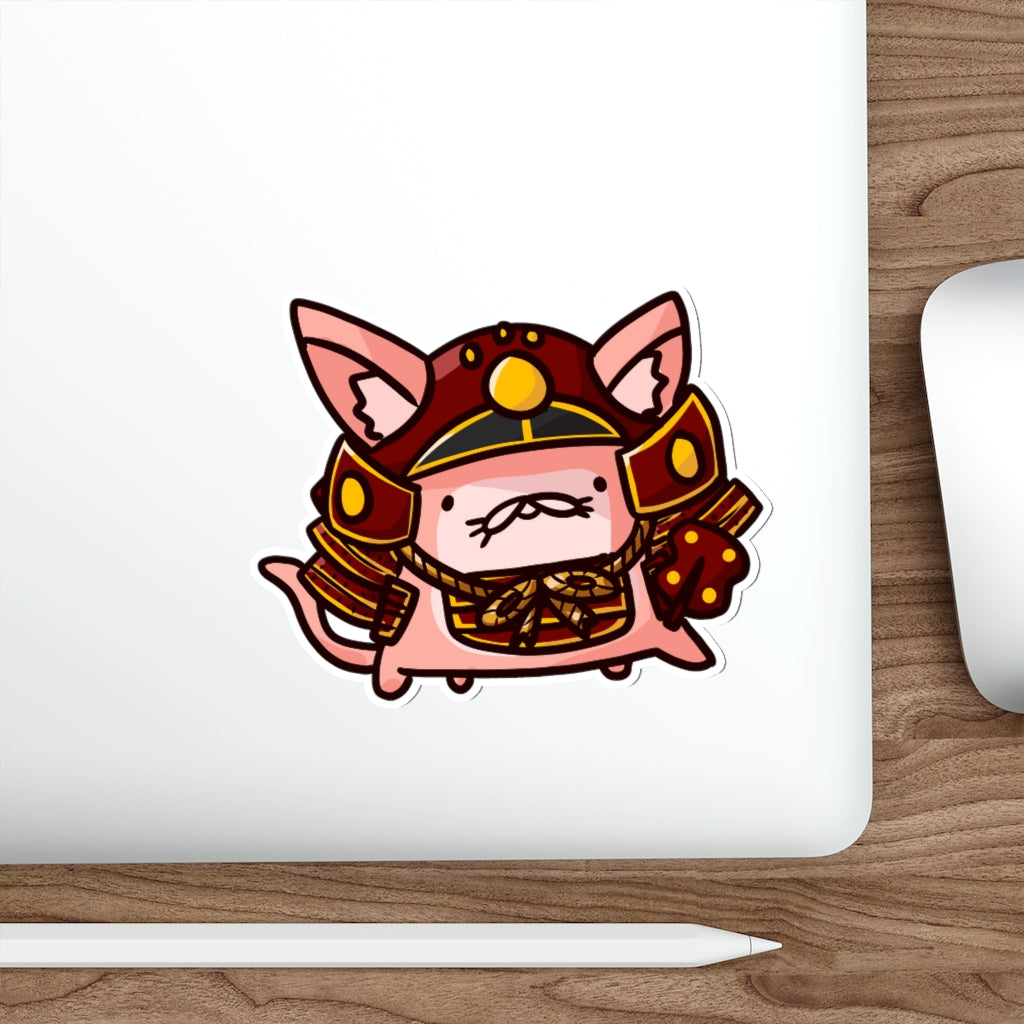 Little Samurai Cat Die-Cut Sticker