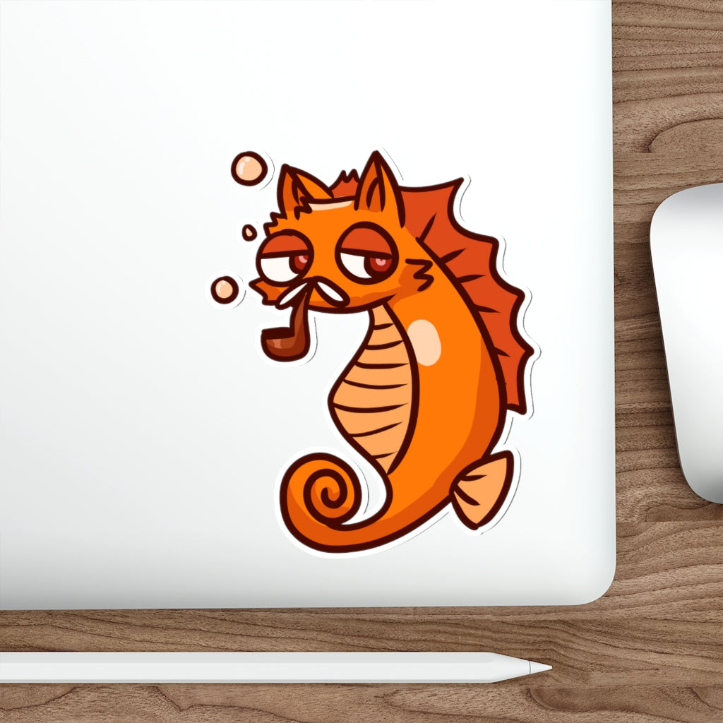 Seahorse Cat Die-Cut Sticker