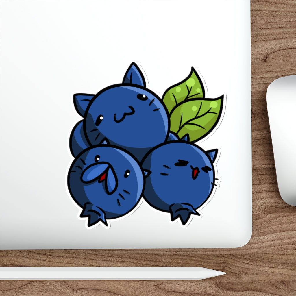 Blueberry Cats Die-Cut Sticker