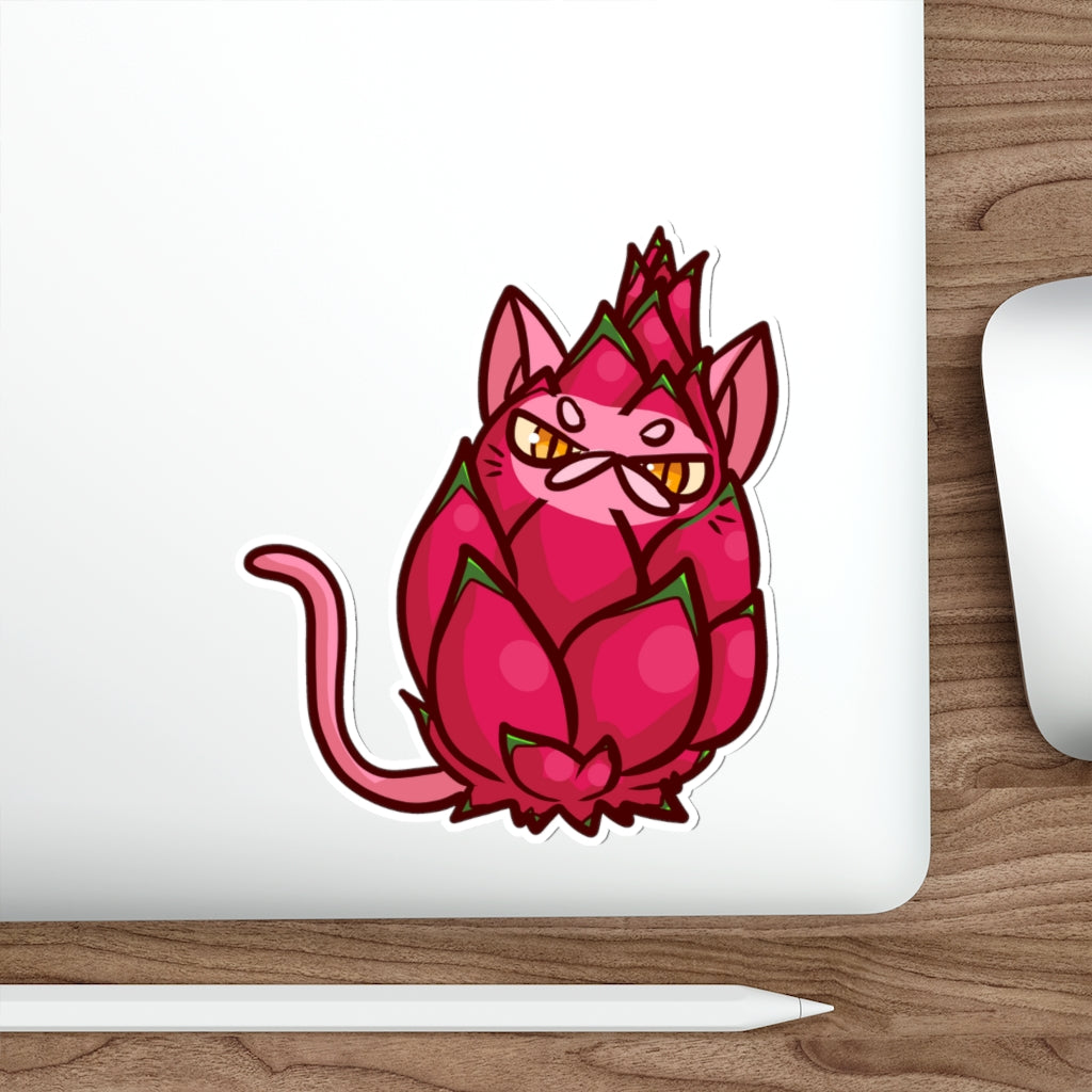 Dragon Fruit Cat Die-Cut Sticker
