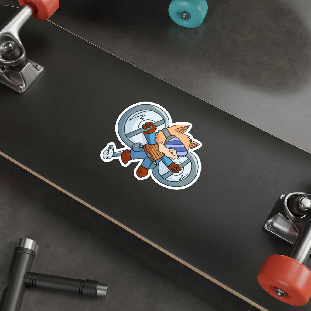 Helicopter Cat Die-Cut Sticker