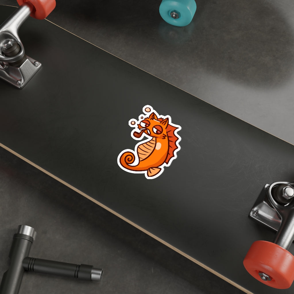 Seahorse Cat Die-Cut Sticker