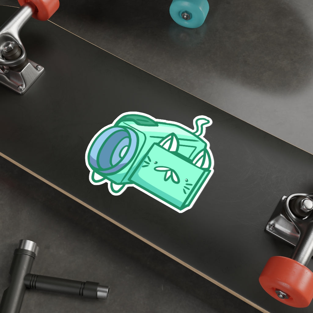 Camcorder Cat Die-Cut Sticker