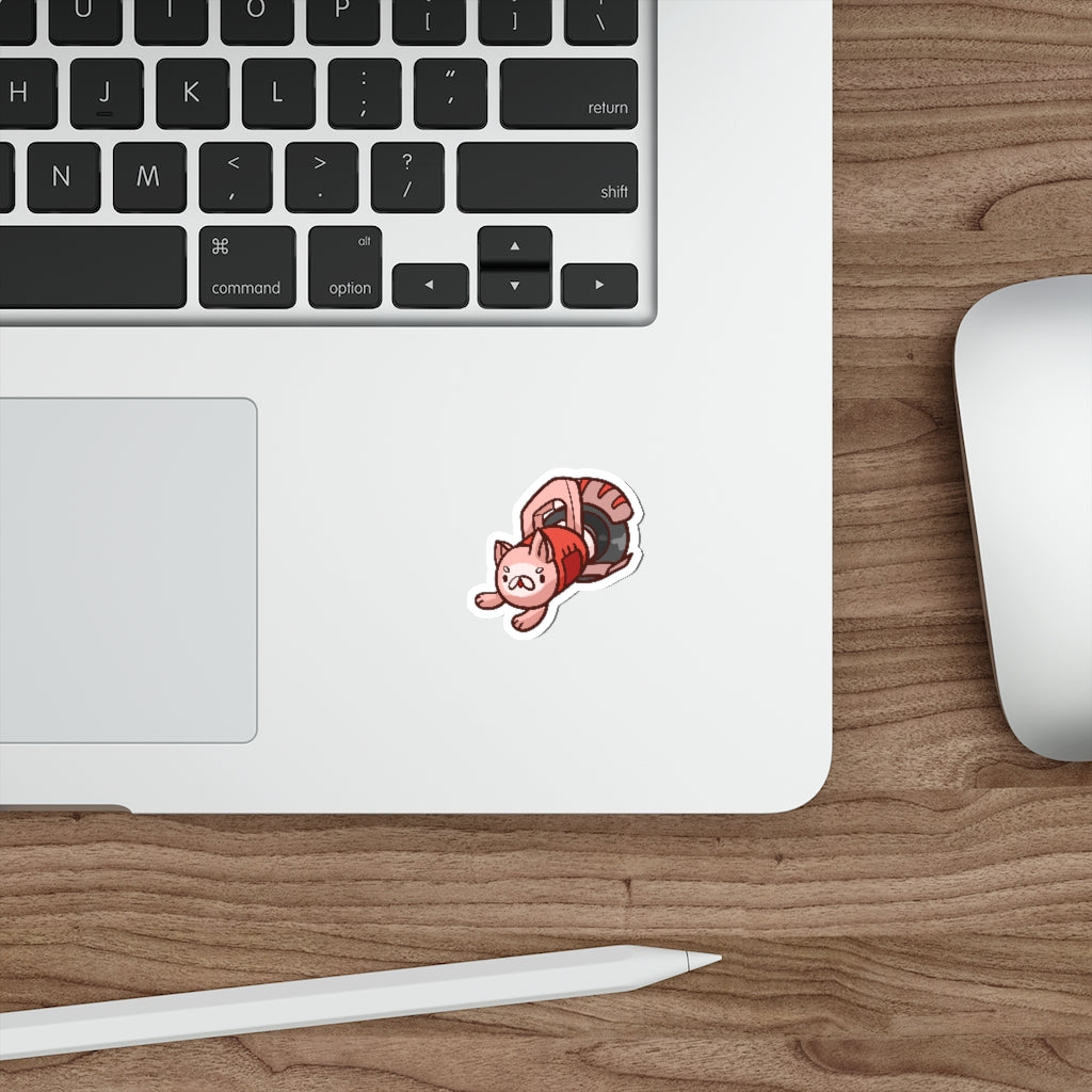 Circular Saw Cat Die-Cut Sticker
