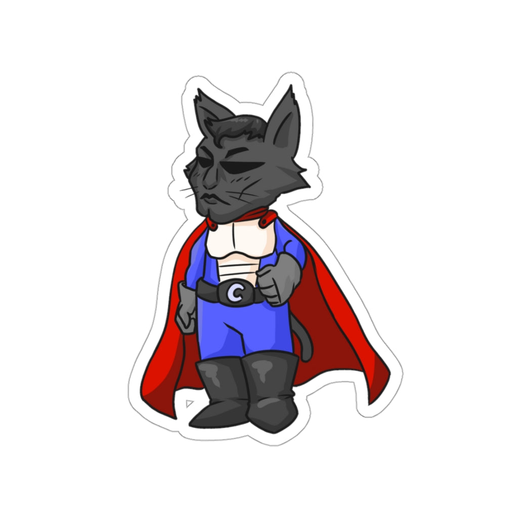 Super Hero Cat Die-Cut Sticker