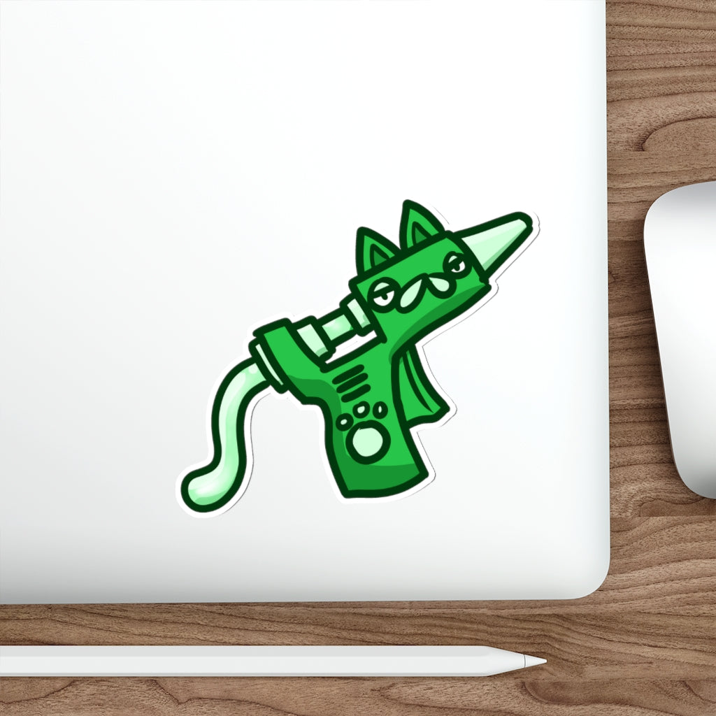 Glue Gun Cat Die-Cut Sticker