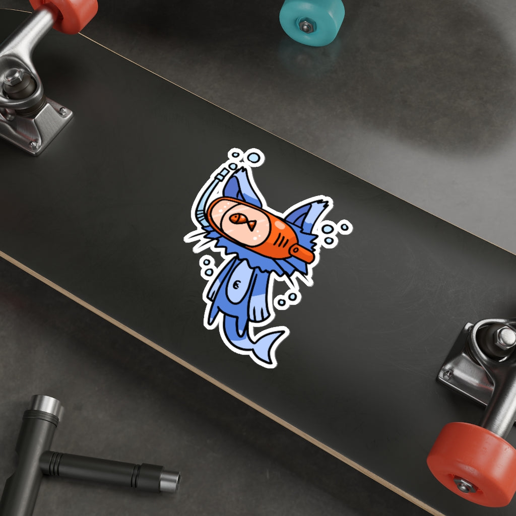 Dolphin Cat Die-Cut Sticker