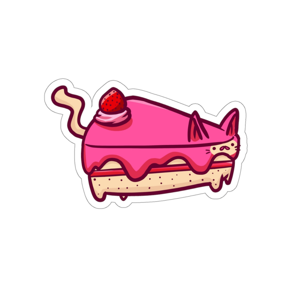 Strawberry Cake Cat Die-Cut Sticker