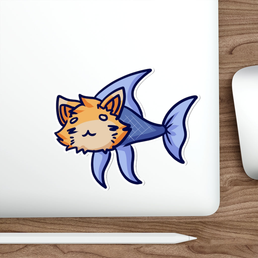 Fish Cat Die-Cut Sticker