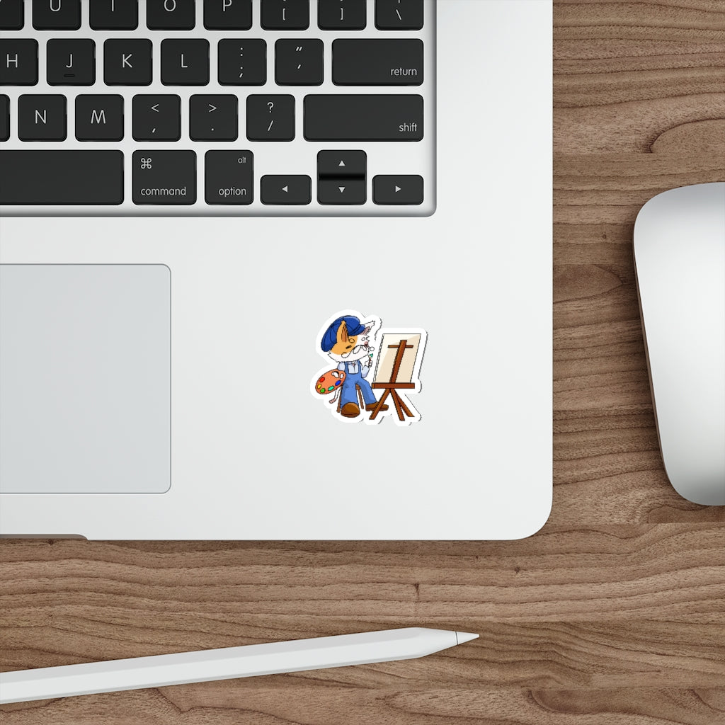 Artist Cat Die-Cut Sticker