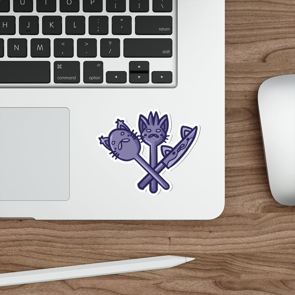 Utensil Cats Die-Cut Sticker