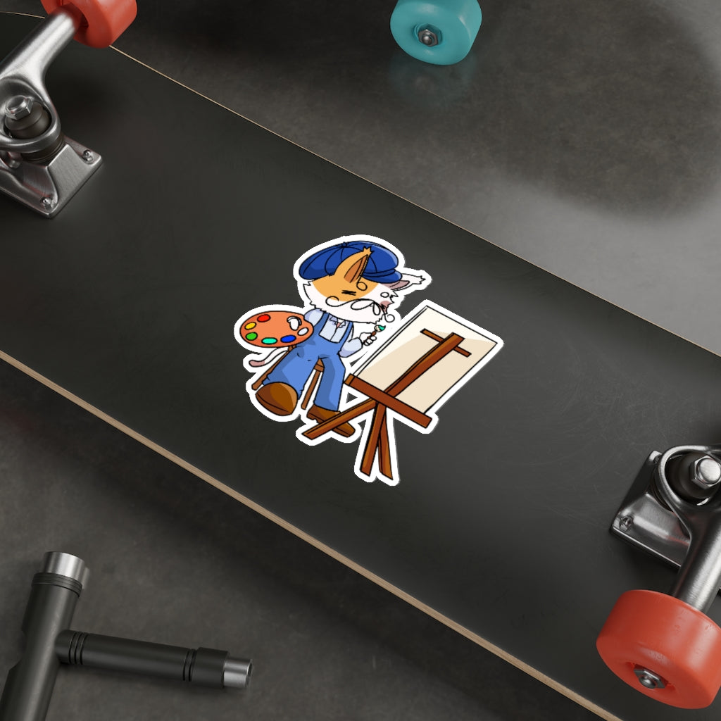 Artist Cat Die-Cut Sticker