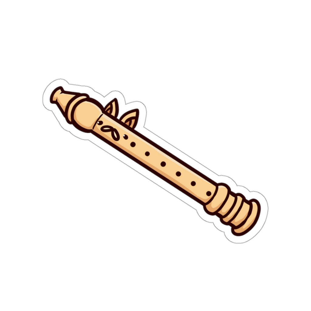 Flute Cat Die-Cut Sticker