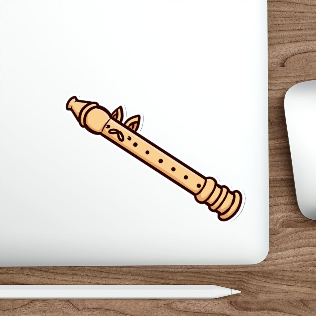 Flute Cat Die-Cut Sticker