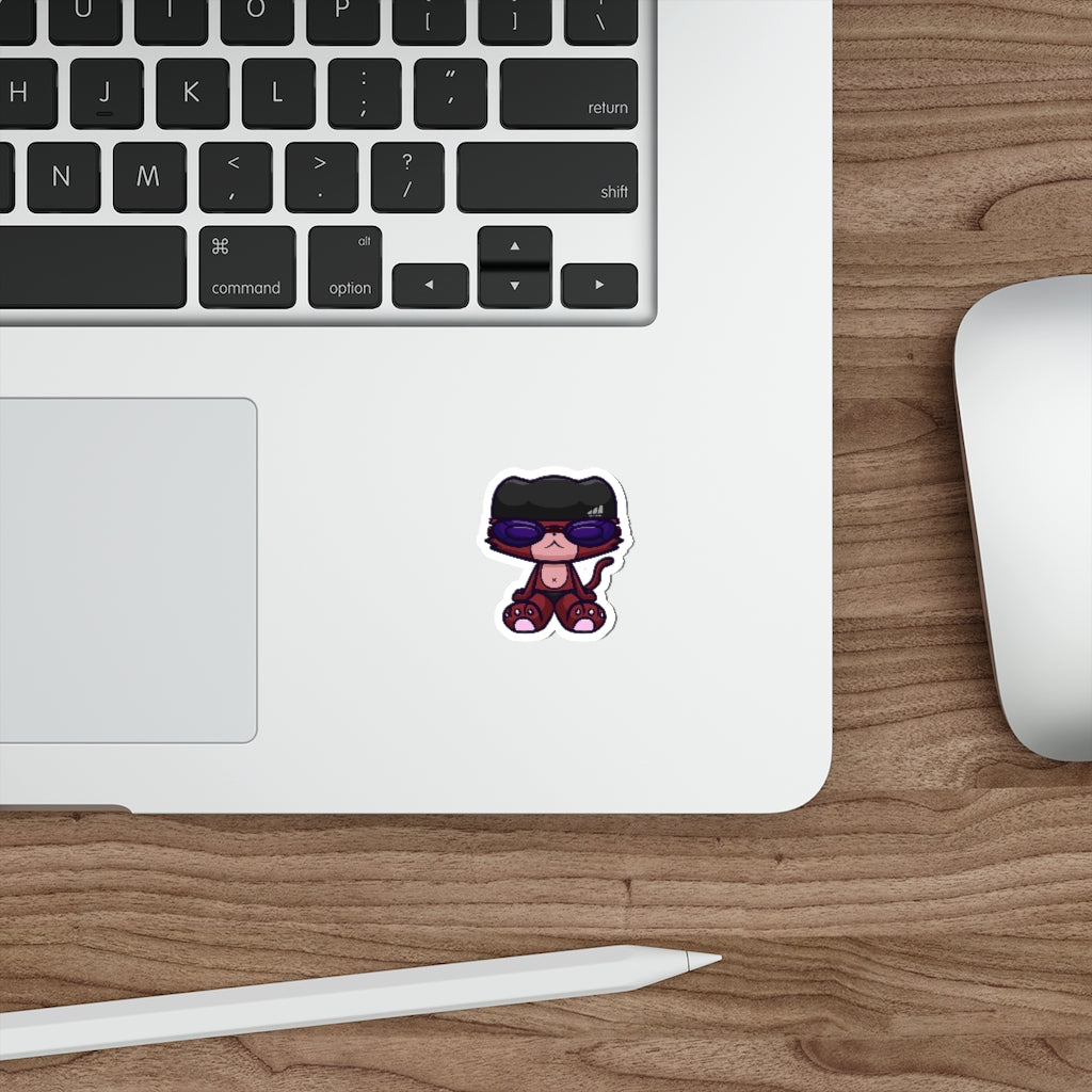 Swimmer Cat Die-Cut Sticker