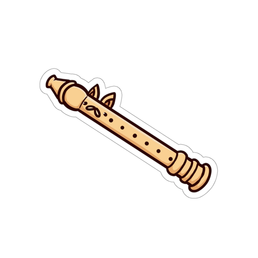 Flute Cat Die-Cut Sticker