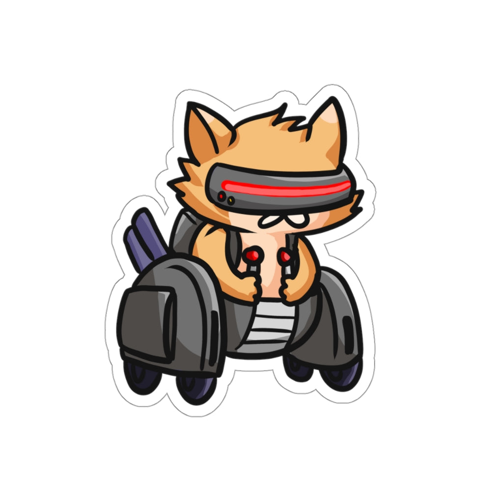 Racing Robot Cat Die-Cut Sticker