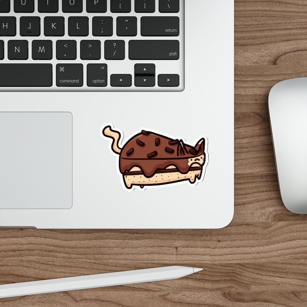 Chocolate Cake Cat Die-Cut Sticker