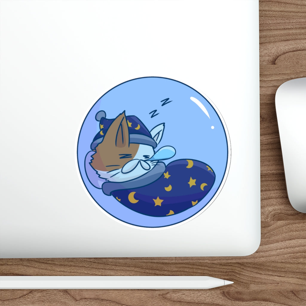 Sleepy Bubble Cat Die-Cut Sticker