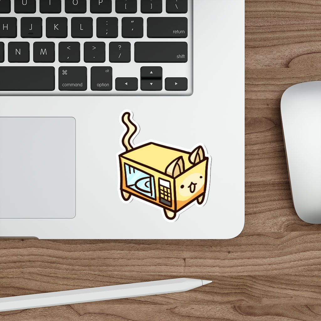 Microwave Cat Die-Cut Sticker