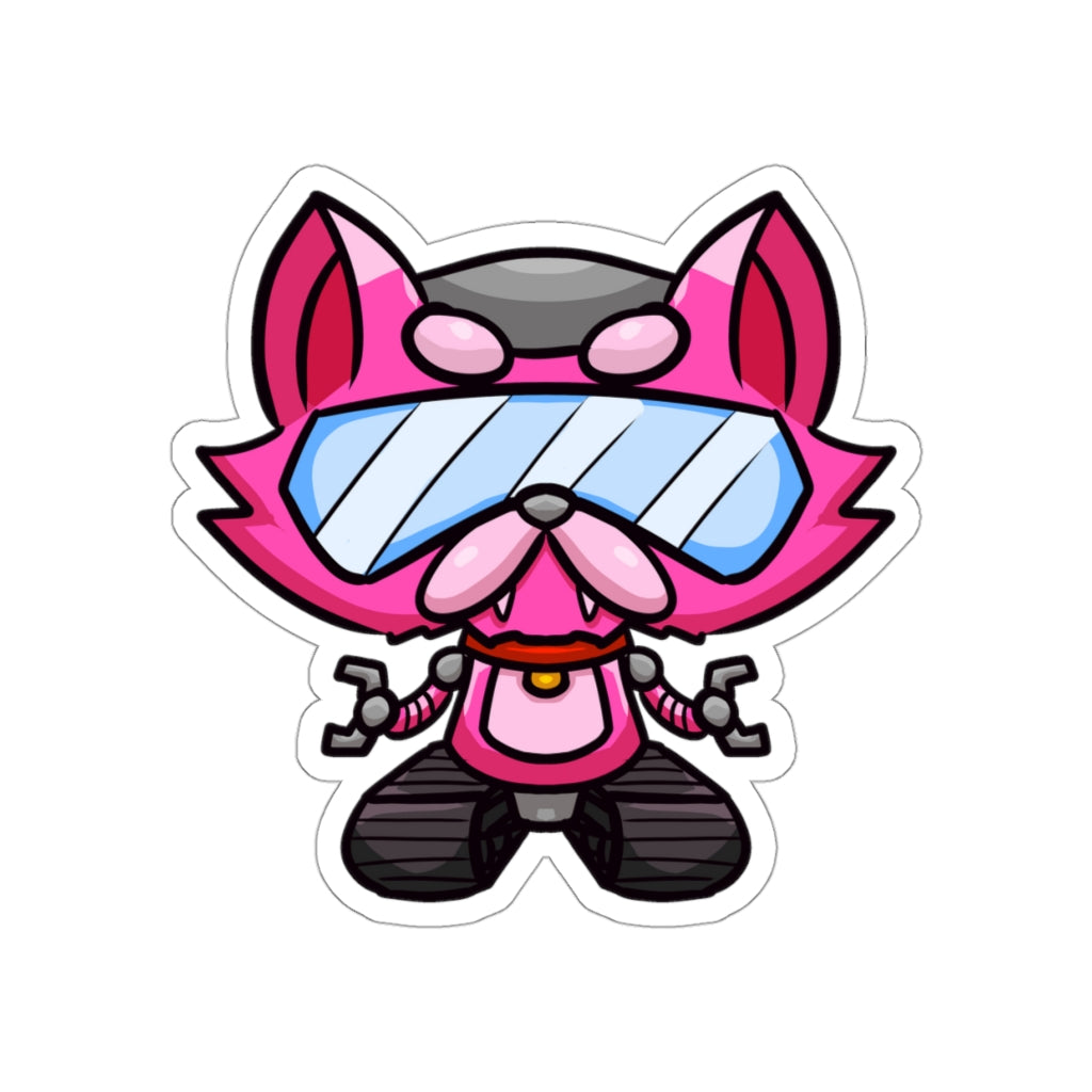 Treaded Robot Cat Die-Cut Sticker