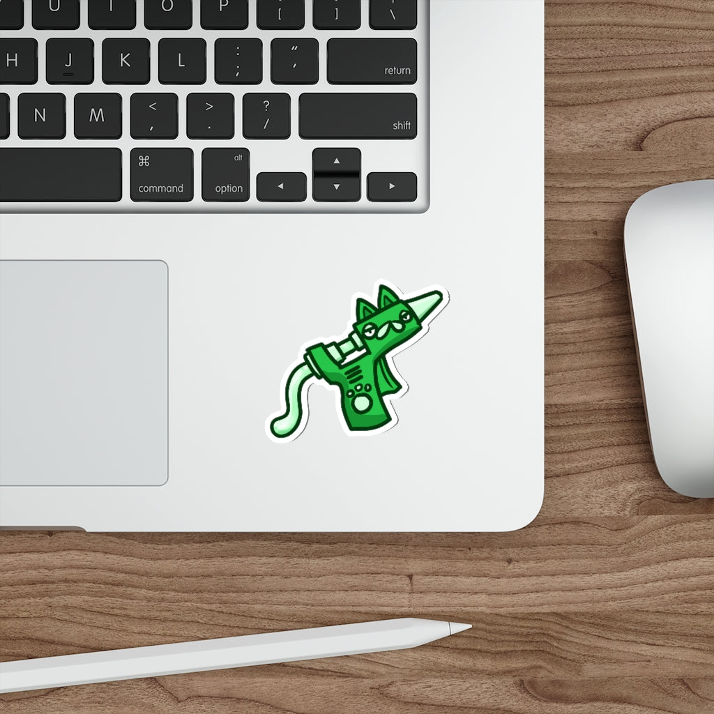Glue Gun Cat Die-Cut Sticker