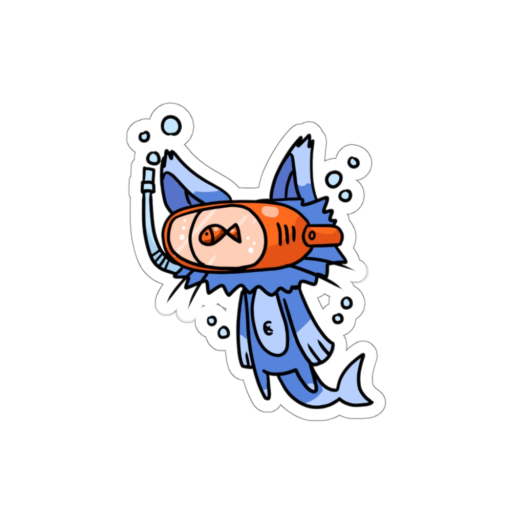 Dolphin Cat Die-Cut Sticker