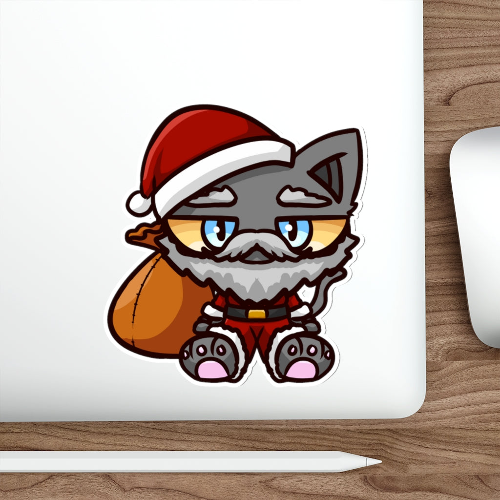 Santa Cat Die-Cut Sticker