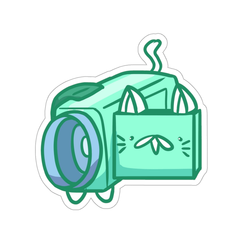 Camcorder Cat Die-Cut Sticker