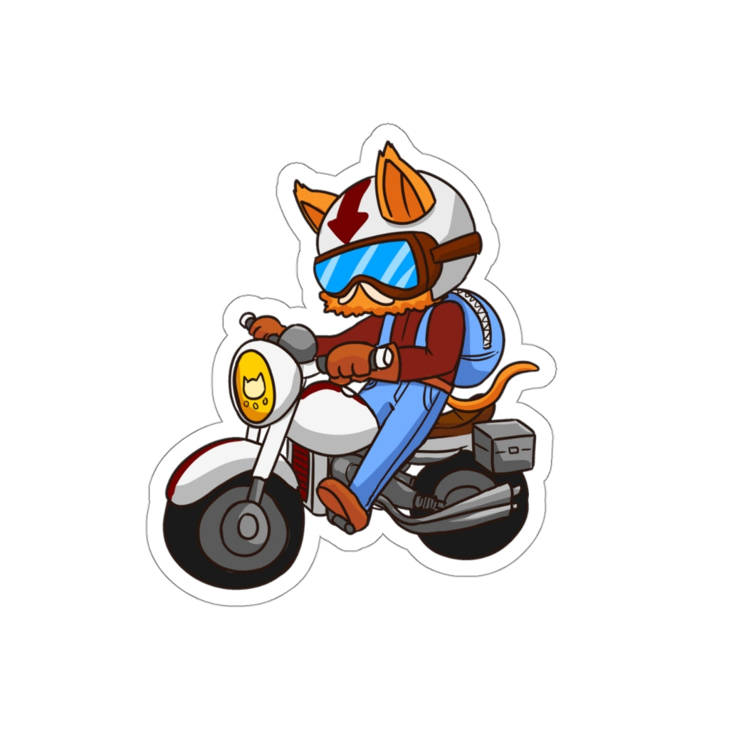 Biker Cat Die-Cut Sticker