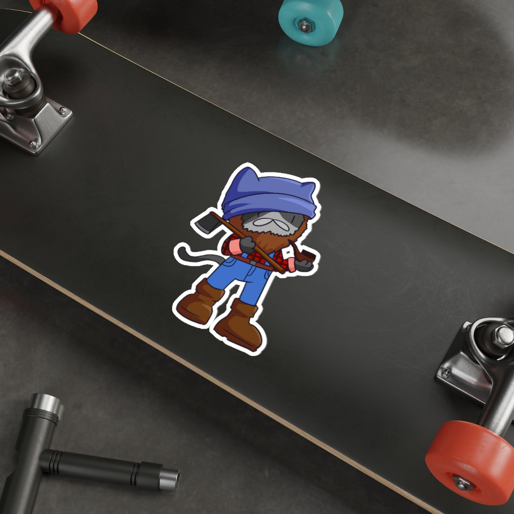 Lumberjack Cat Die-Cut Sticker