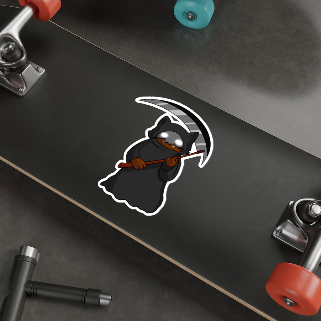 Grim Reaper Cat Die-Cut Sticker