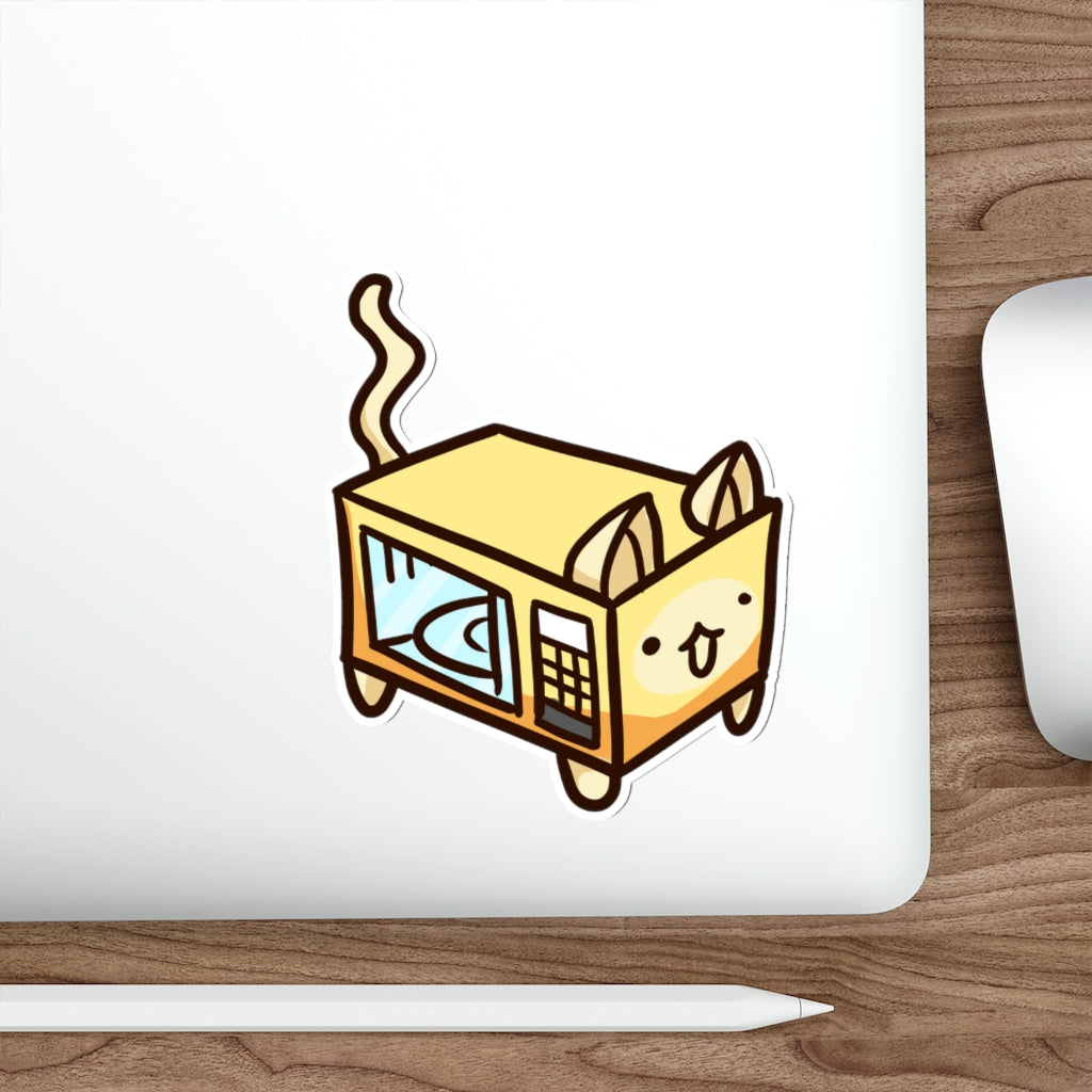Microwave Cat Die-Cut Sticker