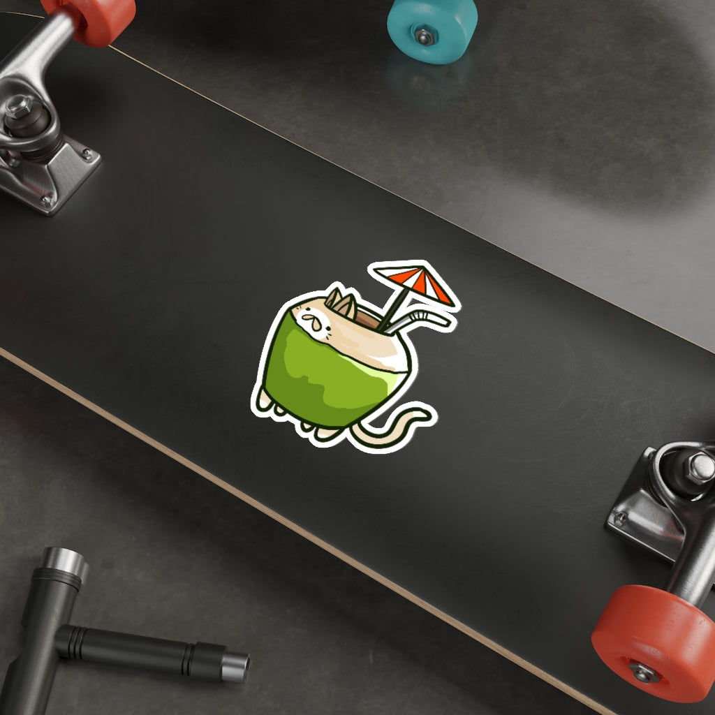 Coconut Cat Die-Cut Sticker