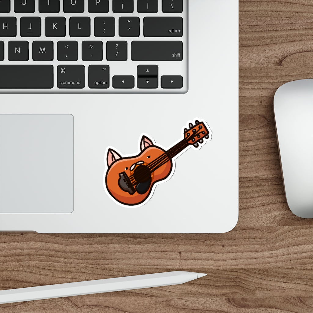 Guitar Cat Die-Cut Sticker