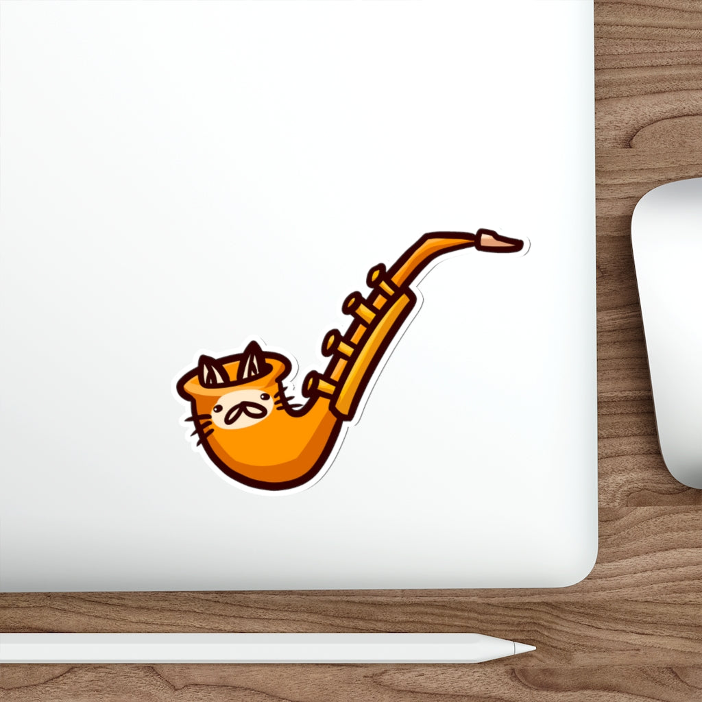 Saxophone Cat Die-Cut Sticker