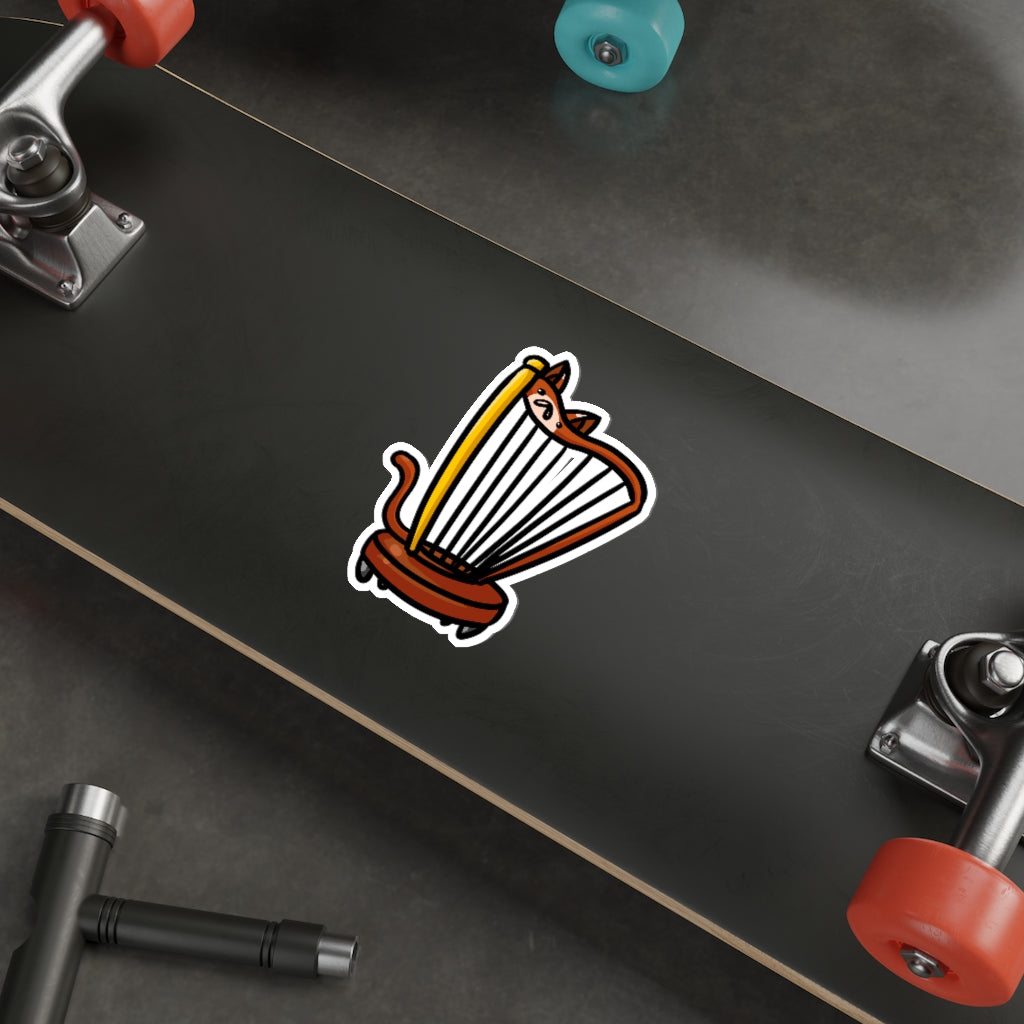 Harp Cat Die-Cut Sticker