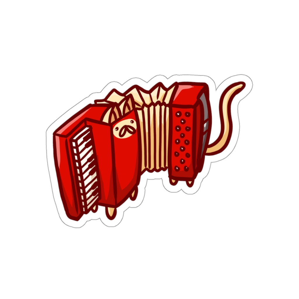 Accordion Cat Die-Cut Sticker