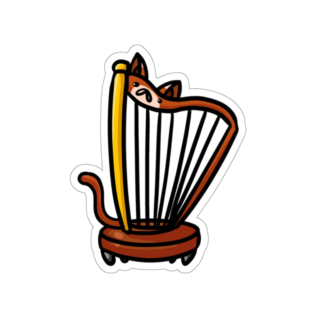 Harp Cat Die-Cut Sticker