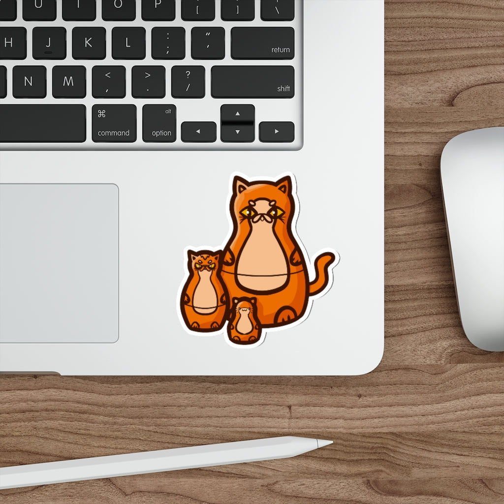 Nesting Doll Cats Die-Cut Sticker
