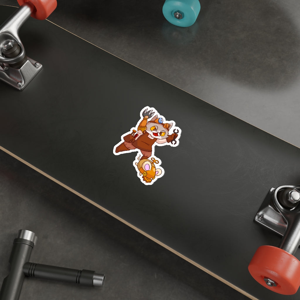 Steampunk Cat Die-Cut Sticker