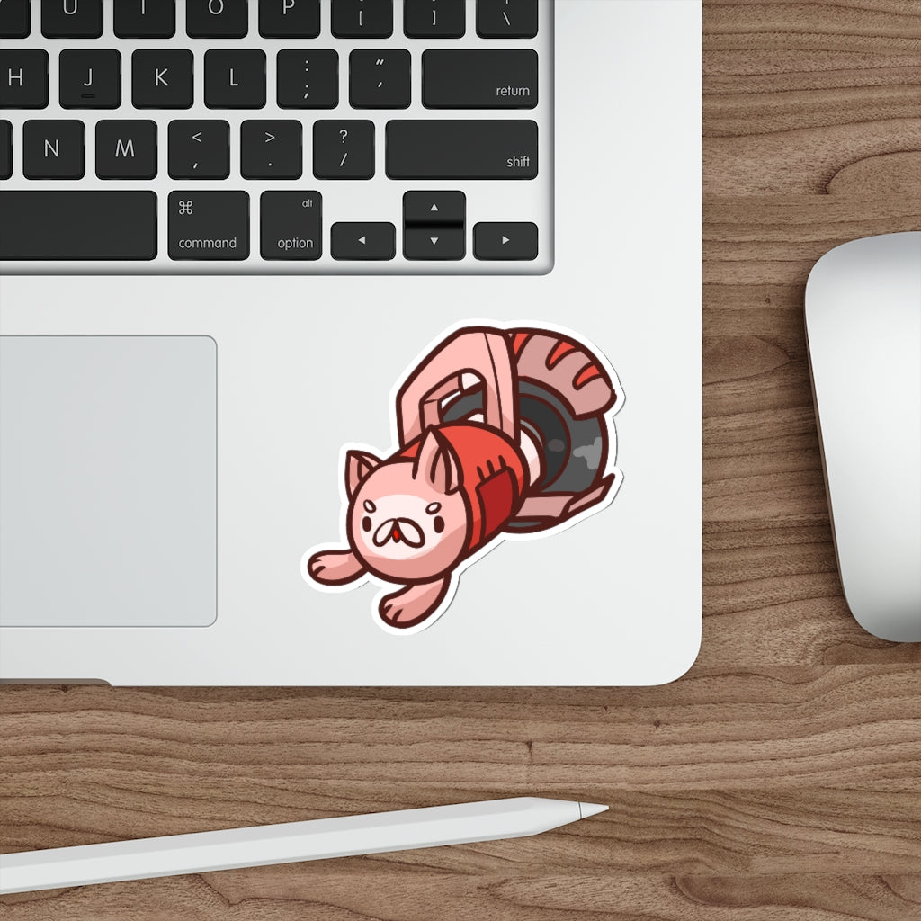 Circular Saw Cat Die-Cut Sticker