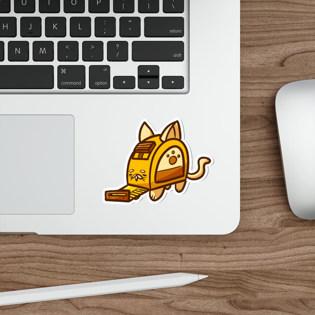 Tape Measure Cat Die-Cut Sticker