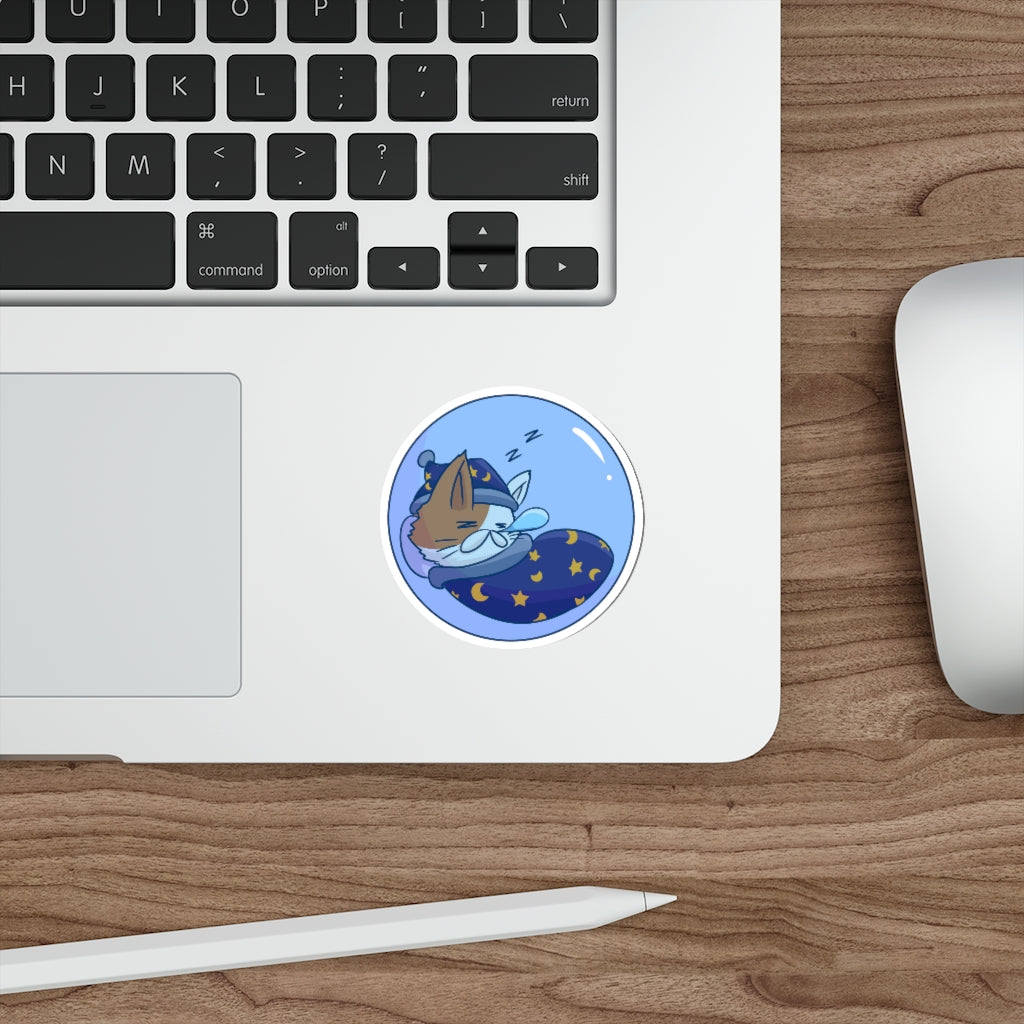 Sleepy Bubble Cat Die-Cut Sticker