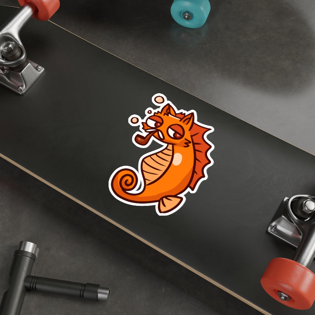 Seahorse Cat Die-Cut Sticker