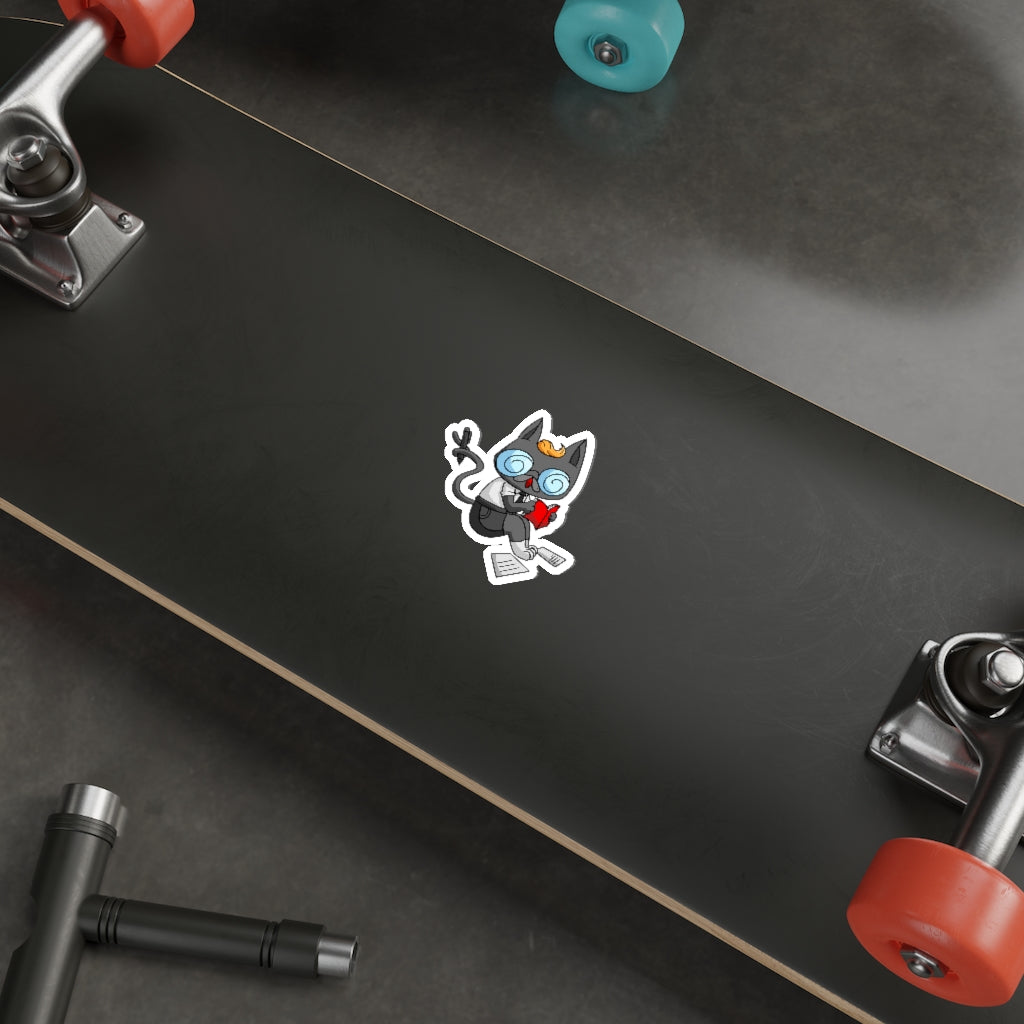 Academic Cat Die-Cut Sticker