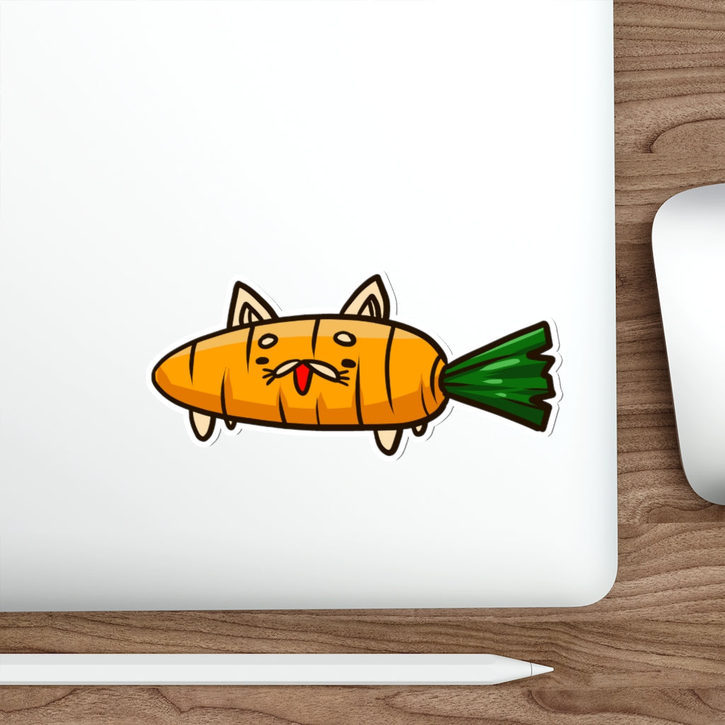 Carrot Cat Die-Cut Sticker
