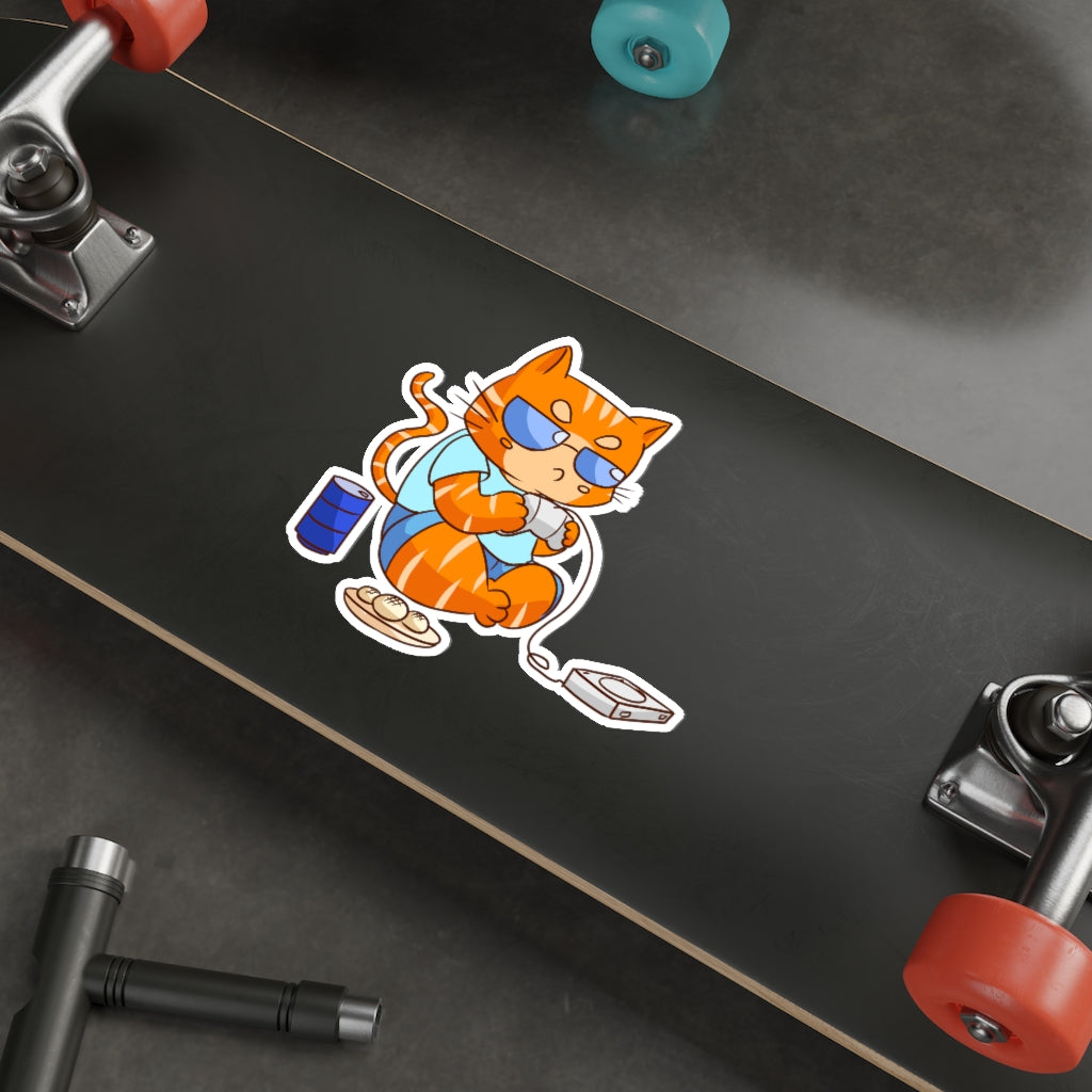 Gamer Cat Die-Cut Sticker