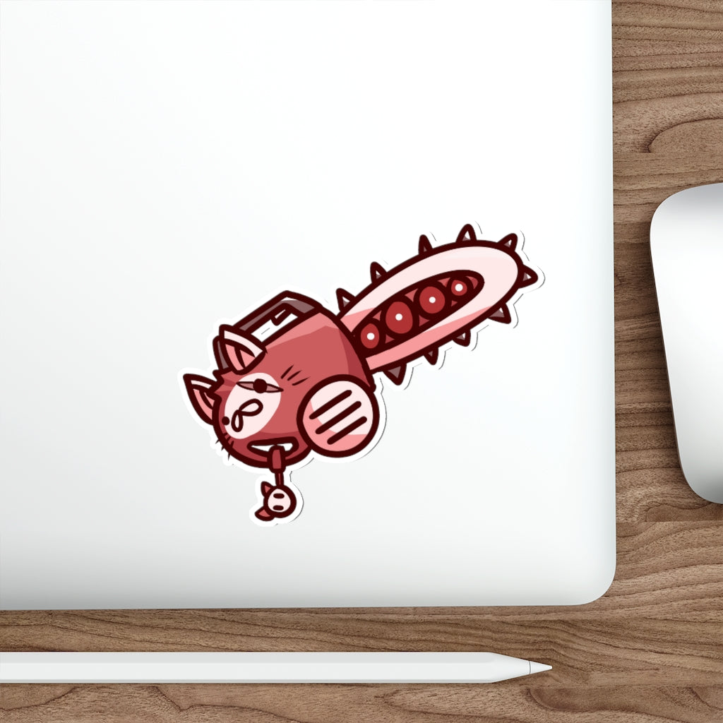 Chainsaw Cat Die-Cut Sticker